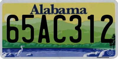 AL license plate 65AC312