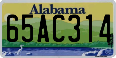 AL license plate 65AC314