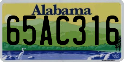 AL license plate 65AC316