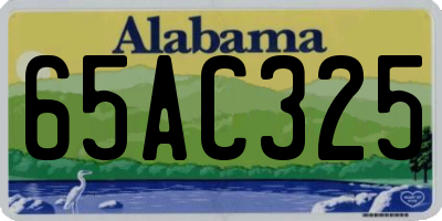 AL license plate 65AC325