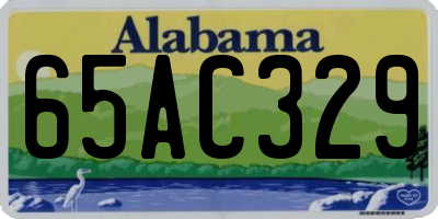 AL license plate 65AC329