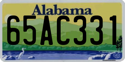 AL license plate 65AC331