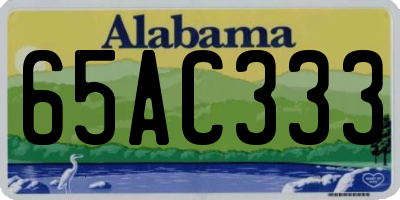 AL license plate 65AC333