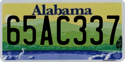 AL license plate 65AC337