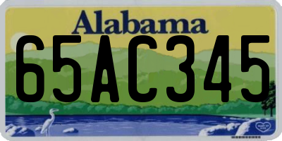 AL license plate 65AC345