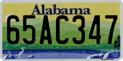 AL license plate 65AC347