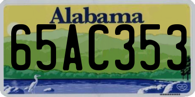 AL license plate 65AC353