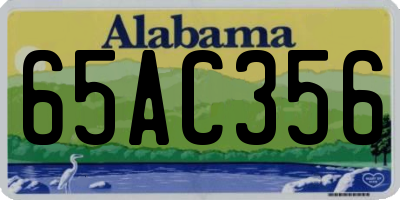 AL license plate 65AC356