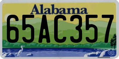 AL license plate 65AC357