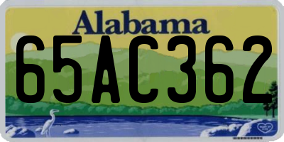 AL license plate 65AC362