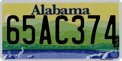 AL license plate 65AC374