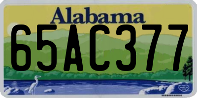 AL license plate 65AC377