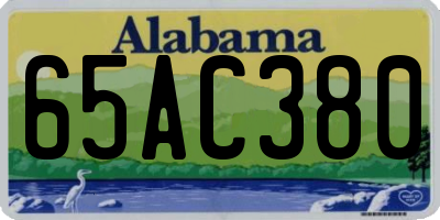 AL license plate 65AC380