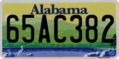 AL license plate 65AC382