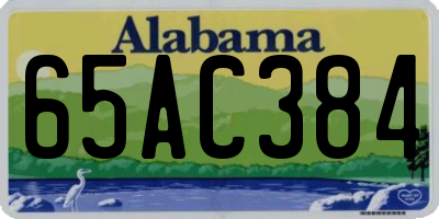 AL license plate 65AC384