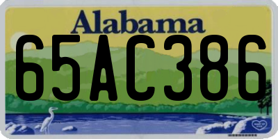 AL license plate 65AC386