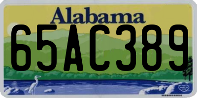 AL license plate 65AC389