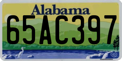 AL license plate 65AC397