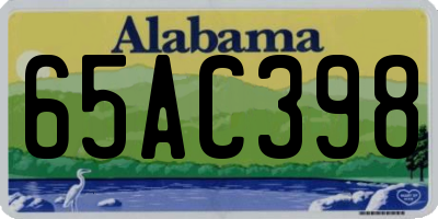 AL license plate 65AC398