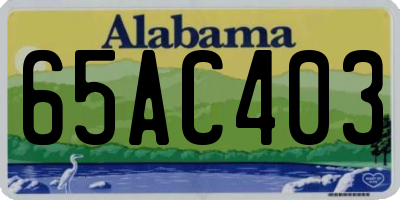 AL license plate 65AC403