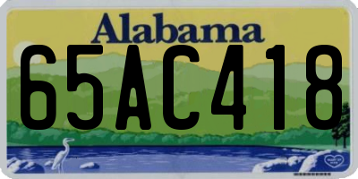 AL license plate 65AC418