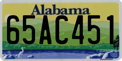 AL license plate 65AC451