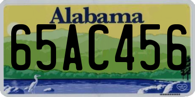 AL license plate 65AC456