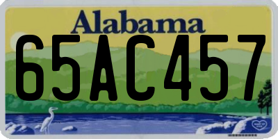 AL license plate 65AC457