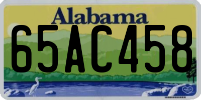 AL license plate 65AC458