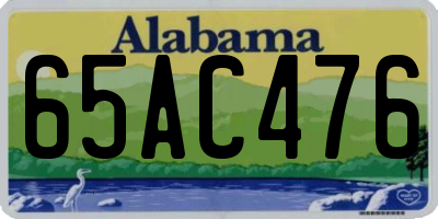 AL license plate 65AC476