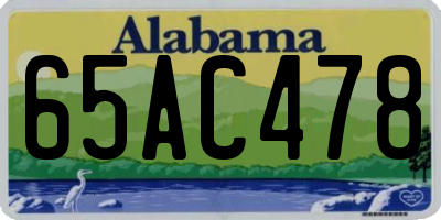 AL license plate 65AC478