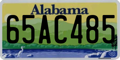 AL license plate 65AC485