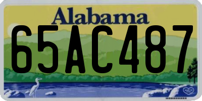 AL license plate 65AC487