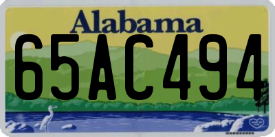 AL license plate 65AC494