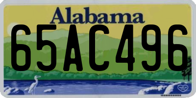 AL license plate 65AC496