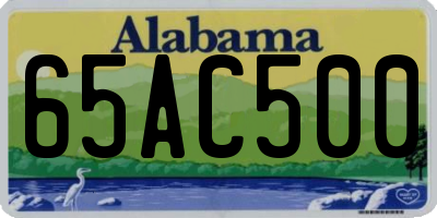 AL license plate 65AC500