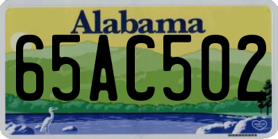 AL license plate 65AC502