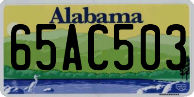 AL license plate 65AC503