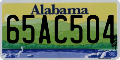 AL license plate 65AC504