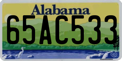 AL license plate 65AC533
