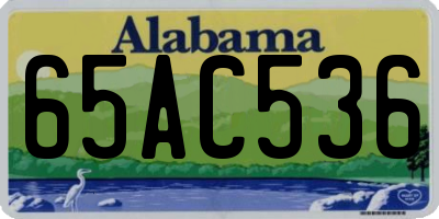 AL license plate 65AC536