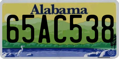 AL license plate 65AC538