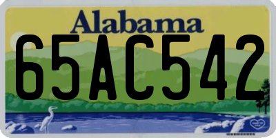 AL license plate 65AC542