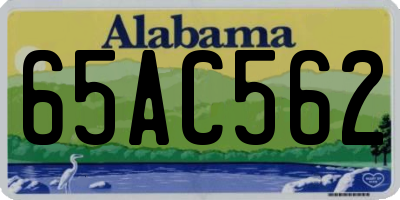 AL license plate 65AC562