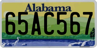 AL license plate 65AC567