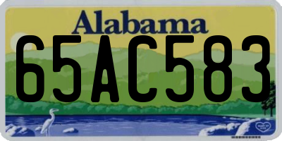 AL license plate 65AC583