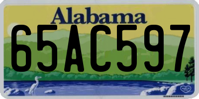 AL license plate 65AC597