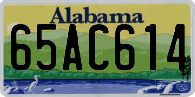 AL license plate 65AC614