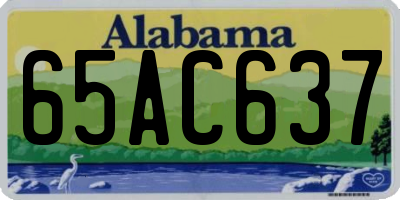 AL license plate 65AC637
