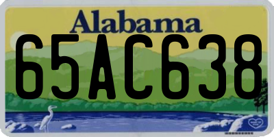 AL license plate 65AC638